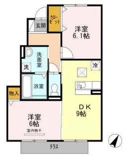 ベリー・アニマーレ【1階】の間取り