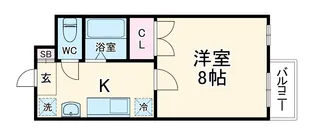 モノコモド御前A棟【1階】の間取り