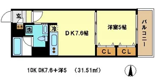 G−CREST京都四条烏丸【8階】の間取り