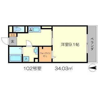 リーブルシャトー【1階】の間取り