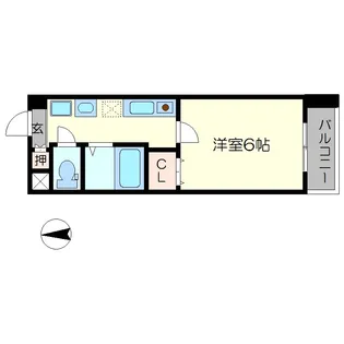 カスタリア京都西七条【6階】の間取り