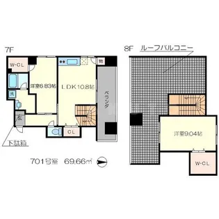 SouthWest【7階】の間取り