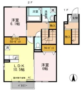 ラビアンローズ徳重 B棟【2階】の間取り