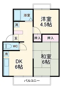 エステートピア岡野【201号室】の間取り