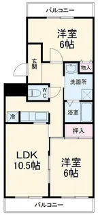 レイクパレス中村A【4階】の間取り