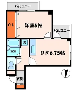 ハイツ中道【1階】の間取り
