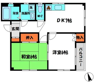シャルムハイツ【1階】の間取り