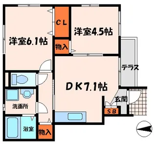 グランドエル【1階】の間取り