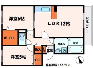 セジュール大日【2階】の間取り