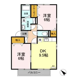 カーサソレイユ B棟【2階】の間取り