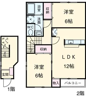 ジュネス茶屋【202号室】の間取り