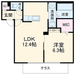 ヴァン シェール【102号室】の間取り