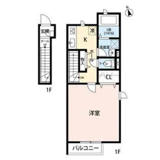 リーブル シルクロード【202号室】の間取り
