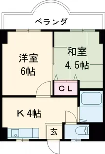 フジビル佐貫【408号室】の間取り