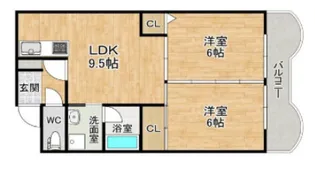 ロイヤルハイツ新北野Ⅱ【3階】の間取り