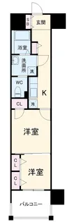 エンクレスト渡辺通Ⅱ【303号室】の間取り