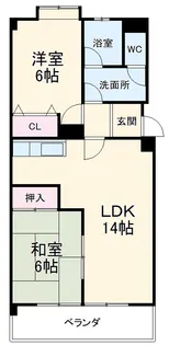グリーンロワール【102号室】の間取り