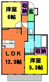 イーグレット B【1階】の間取り