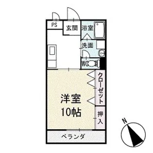 ユース稲熊【102号室】の間取り