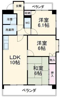 スカイコートウスイ【4階】の間取り