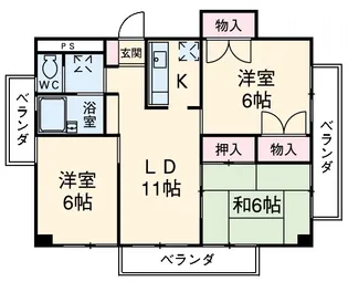 コメルスⅢ【602号室】の間取り