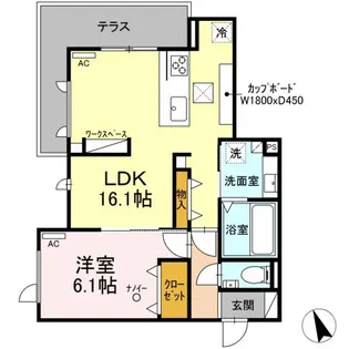 グランヴェール柱【301号室】の間取り