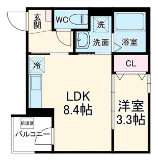 CRASTINE大杉(クラスティーネオオスギ)【3階】の間取り