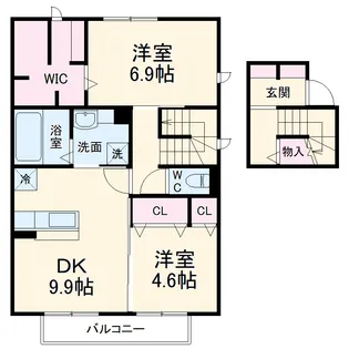 アズール B【2階】の間取り