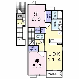 ブリーゼ【2階】の間取り