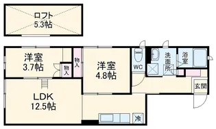 リトルリバー【1階】の間取り