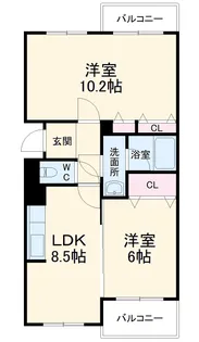 エアフォルク利倉東【203号室】の間取り