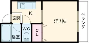ハッピーハイツ B棟【2階】の間取り