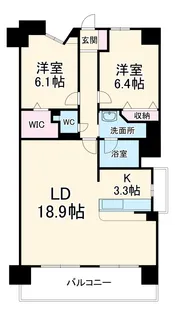 プロシード新瑞橋【5階】の間取り