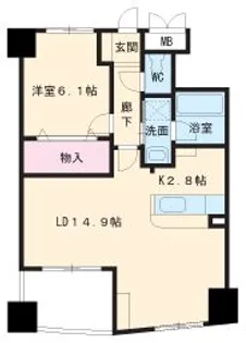プロシード新瑞橋【909号室】の間取り
