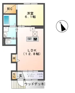 ユニヴァリィ グレイス佐和【1階】の間取り