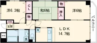 サンスカイ【5階】の間取り
