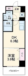 ドゥーエ二子新地【4階】の間取り