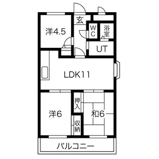 三向ハイツNo.5【3階】の間取り