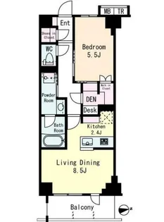 フレンシア目黒洗足【4階】の間取り