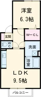 サンパティーク【102号室】の間取り