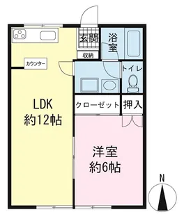 シティハイム白砂B【2階】の間取り