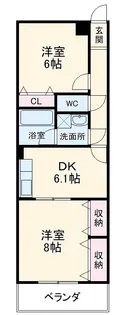 レージュ道徳【1階】の間取り
