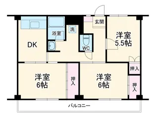 ビレッジハウス幸田2号棟【303号室】の間取り
