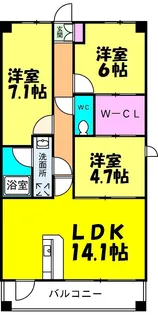 ボワ・デ・コガネ【8階】の間取り