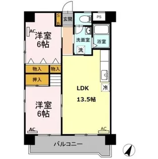 ビラ鳳笙【1階】の間取り