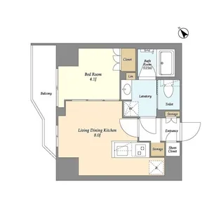 ルジェンテ・バリュ上野根岸【9階】の間取り