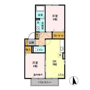 ハピネス B【2階】の間取り