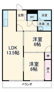 サンハイツK【1階】の間取り