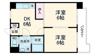 アメニティ豊【2C号室】の間取り
