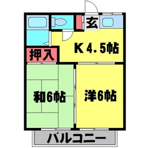 メゾンミヤコ湖北 Ⅱ【202号室】の間取り